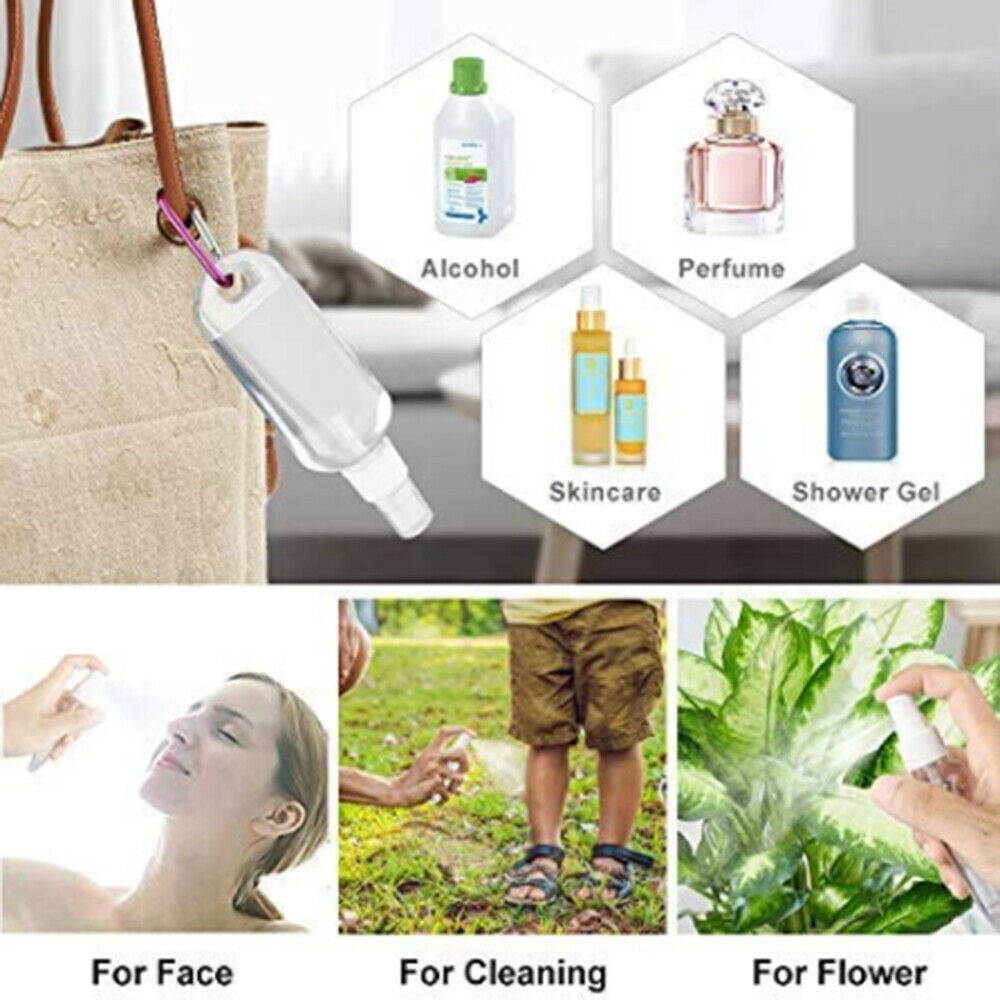 Portable Plastic Empty Bottles Hand Makeup Spray Containers Keychain Bottles