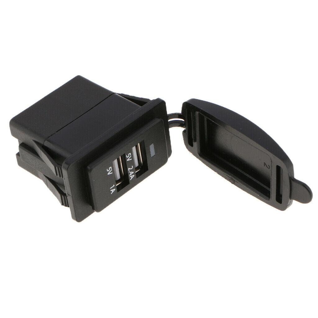 Dual USB LED Voltmeter Car Charger Rocker Switch for Marine SUV Motorcycle