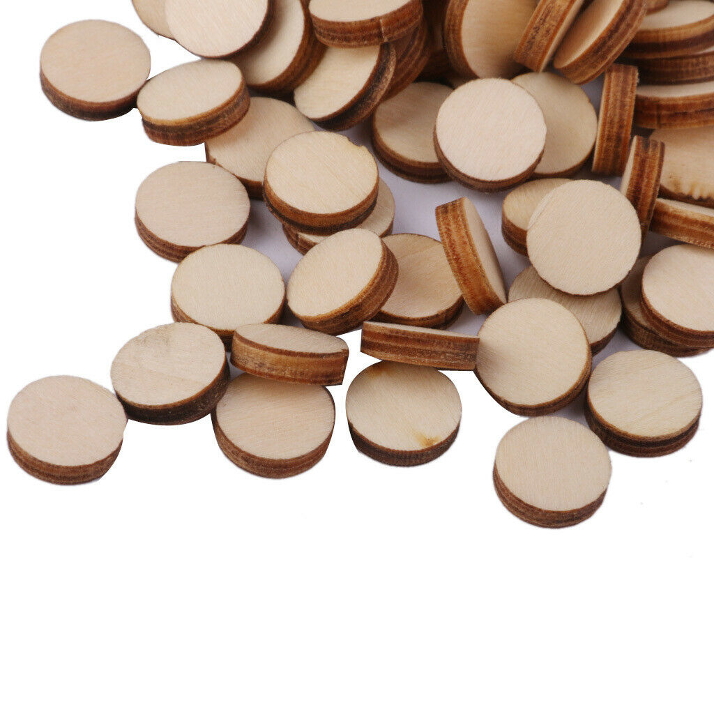 2x 100pcs Natural Wooden Circle Round Embellishments DIY Craft Scrapbooking 10mm