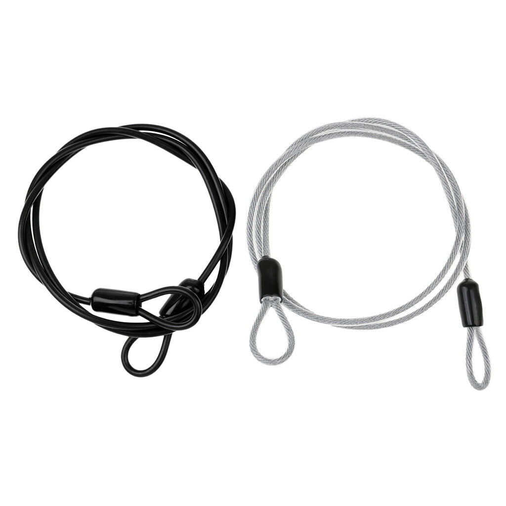 2pack Sport Security Loop Bike Cable Lock Chain Steel Core 100cm x 4mm