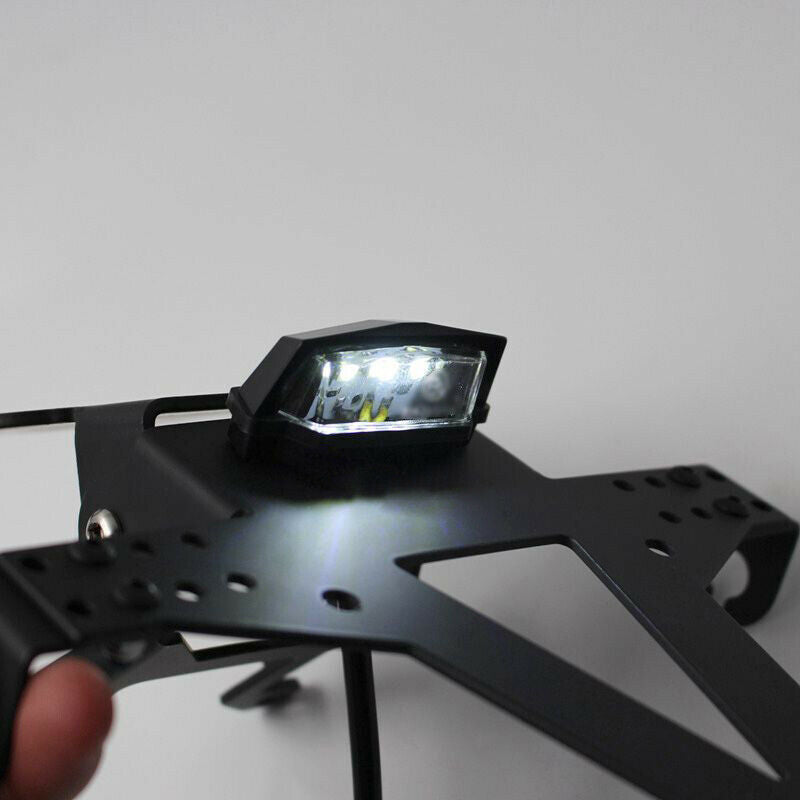 Motorcycle Fender License Plate Frame Cover Bracket Eliminator w/ LED Taillight