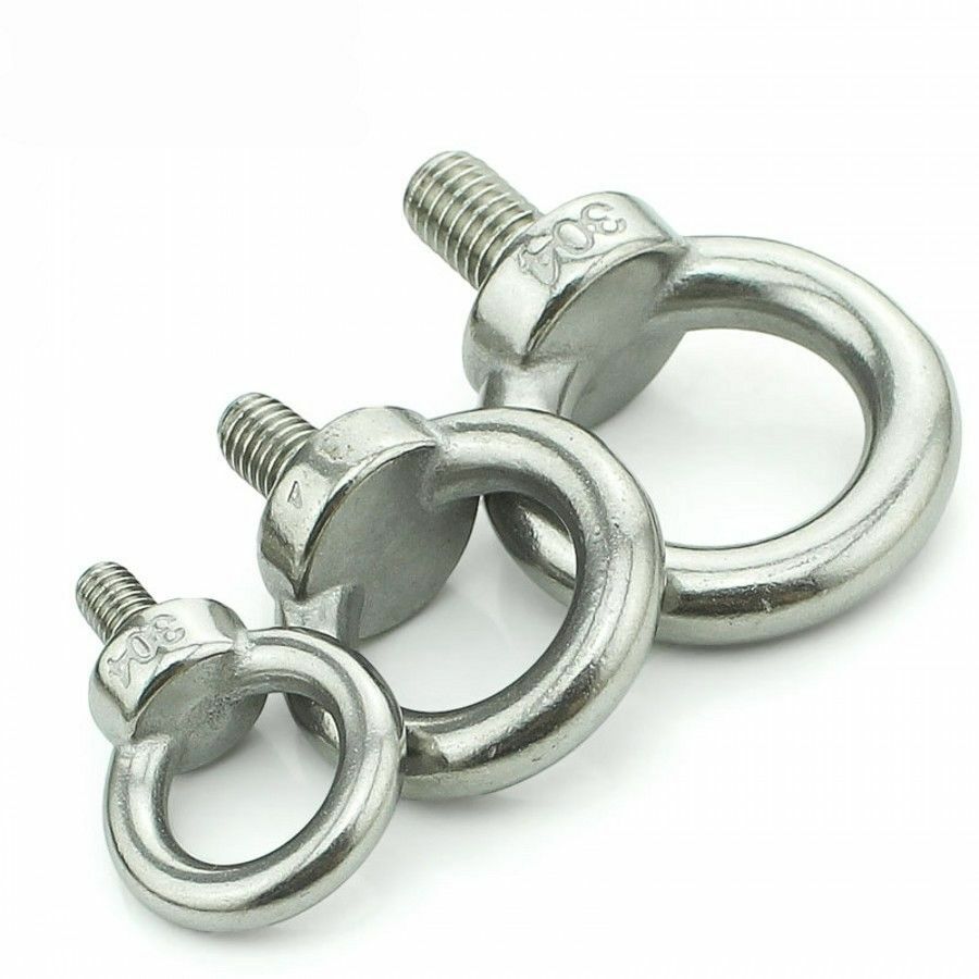 Qty 2PCS- M3 x 9mm Shouldered Lifting Eye Bolts 304 A2 Stainless Steel