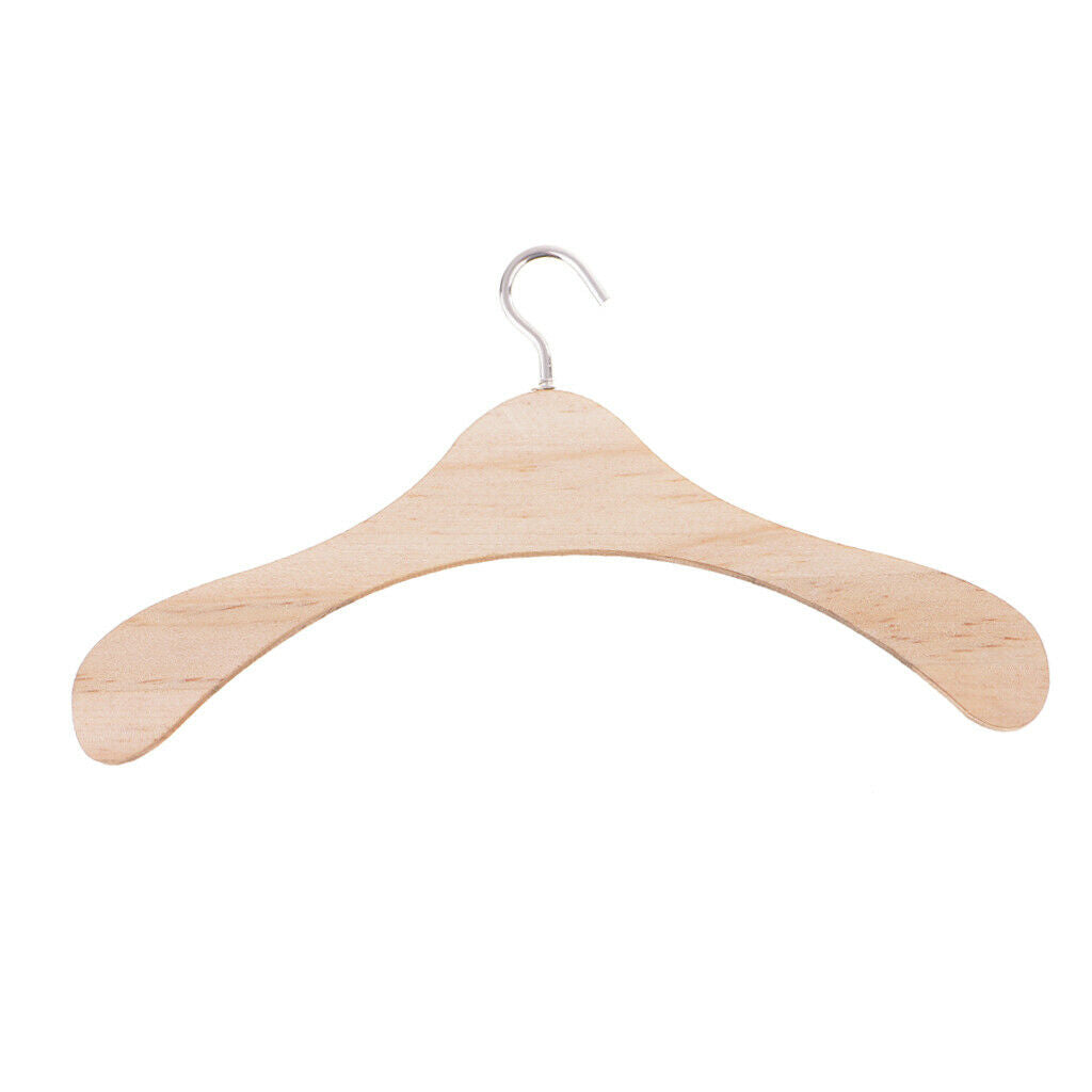 30Pcs 15cm Wooden Hangers with Metal Hooks for 1: 3 Uncle