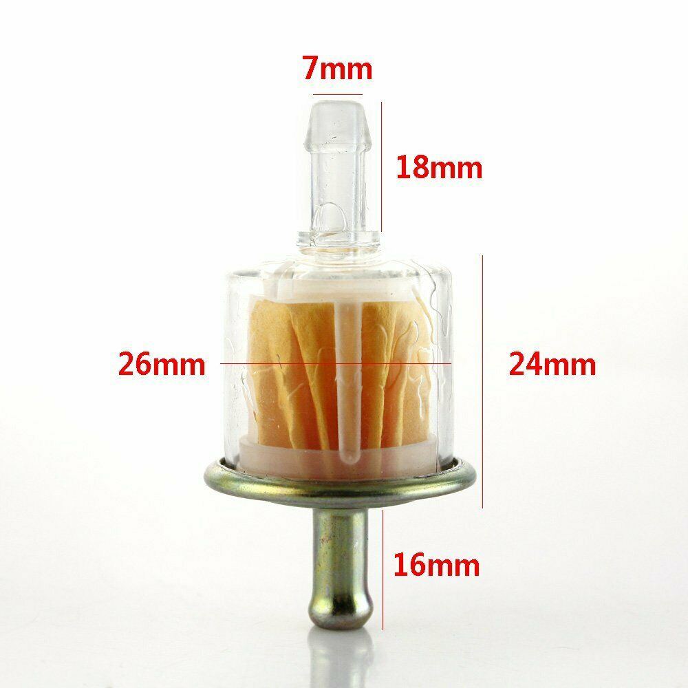 Universal Inline Gas Petrol Fuel Filter 8mm 3/8" Pipe Motorcycle Bike Dirt Quad
