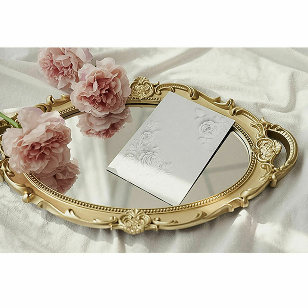 Makeup Mirror Mirrored Tray Cosmetic Vanity Perfume Wedding Home Decor