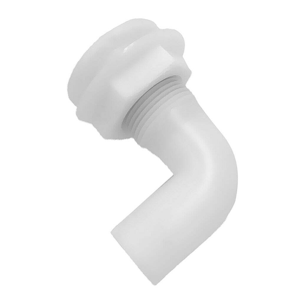 1" White Plastic Thru-Hull Bilge Pump Hose 90 Ddgree Fits for Boats