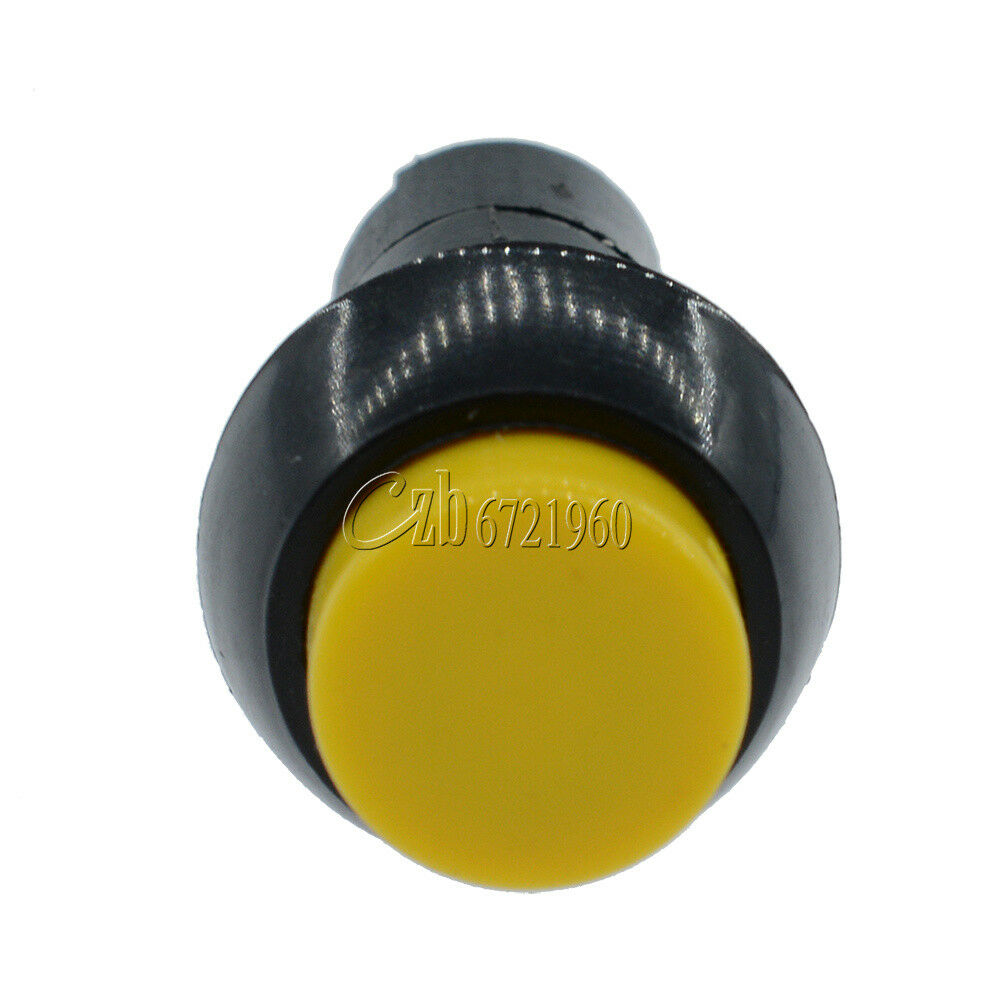 5PCS 12mm 3A 250V Yellow Push Button Switch PBS-11B No Self-Lock ON/OFF Lock
