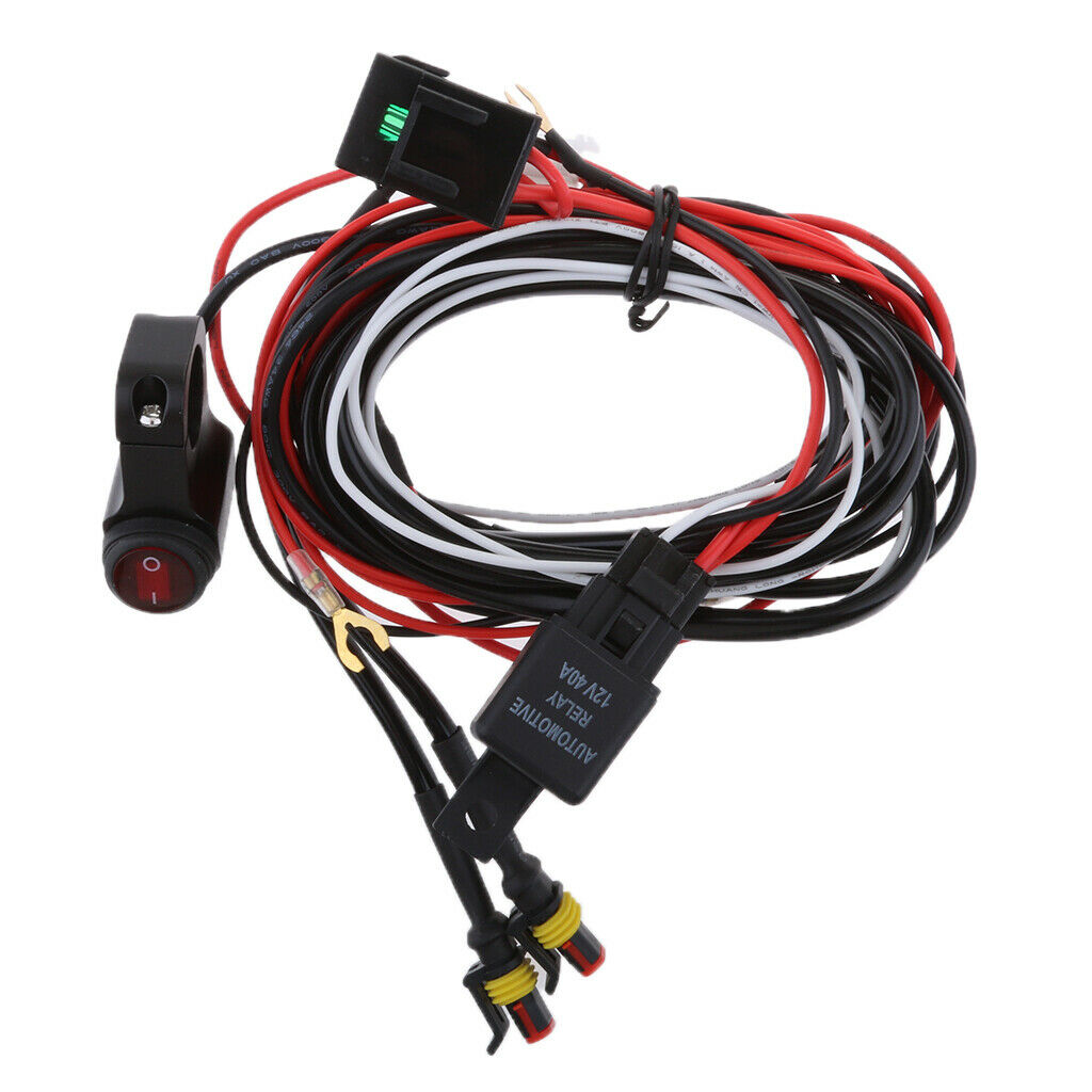 40A 12V LED Work Light Bar Wiring Harness Relay Loom Kit