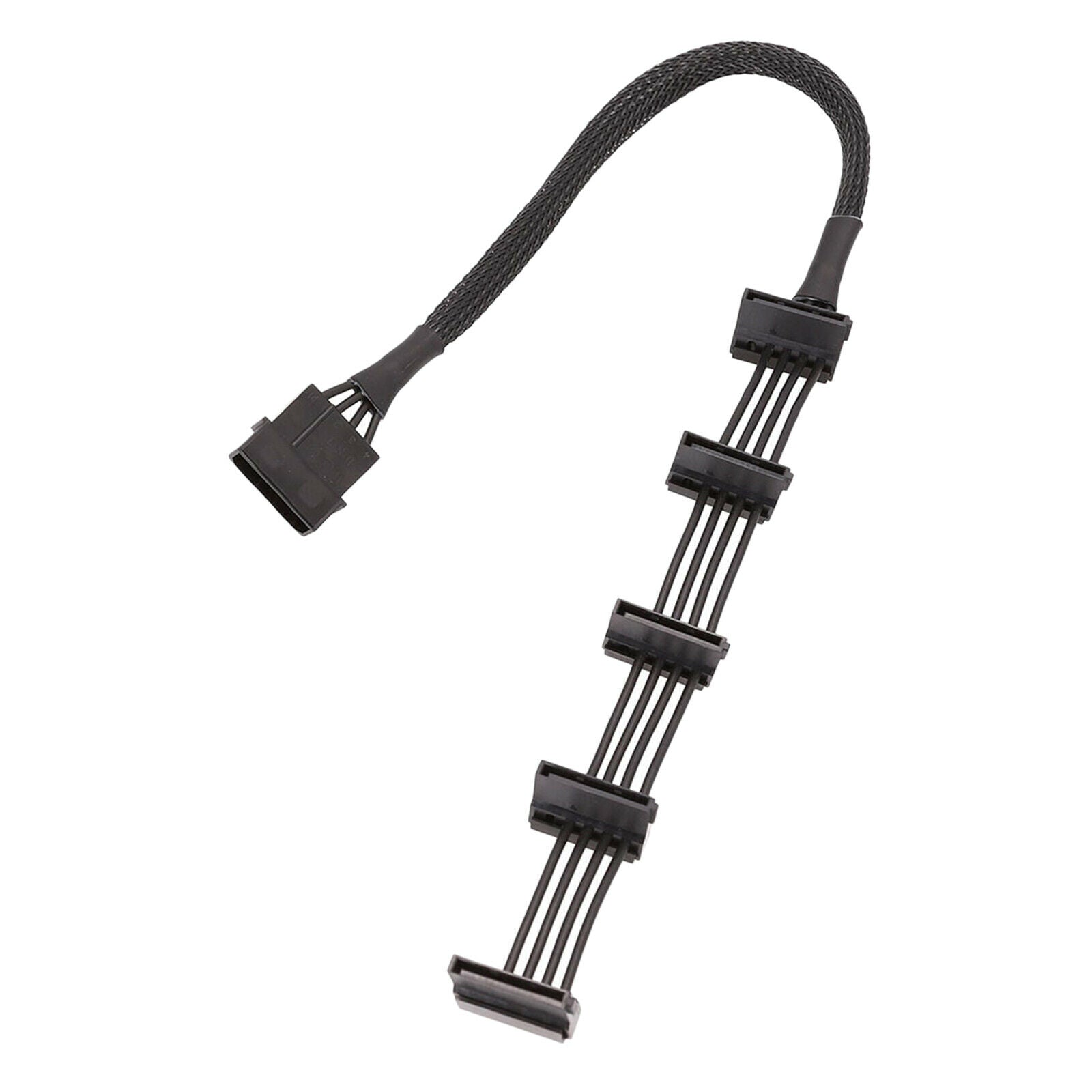PC Server 4pin IDE to 5 SATA 15pin Power Supply Cable 18AWG Sleeved 40CM