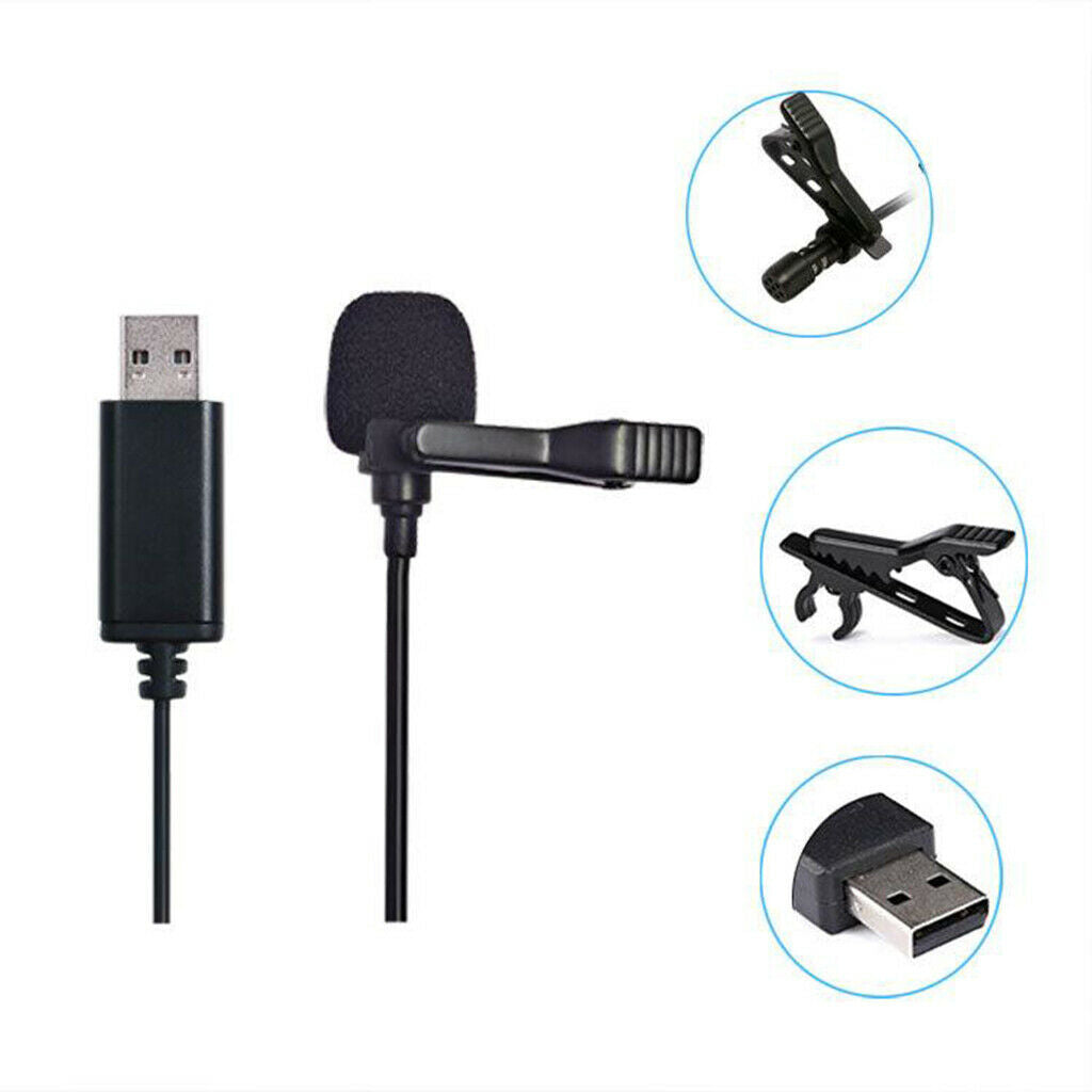 USB-C Lavalier Lapel Microphone Omnidirectional Mic For Smartphone Laptop PC