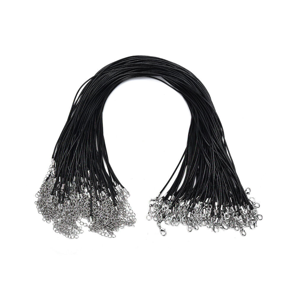 100x Wax Line Necklace Pendant Charms Cord Beads String Lobster Strap Rope  Rf