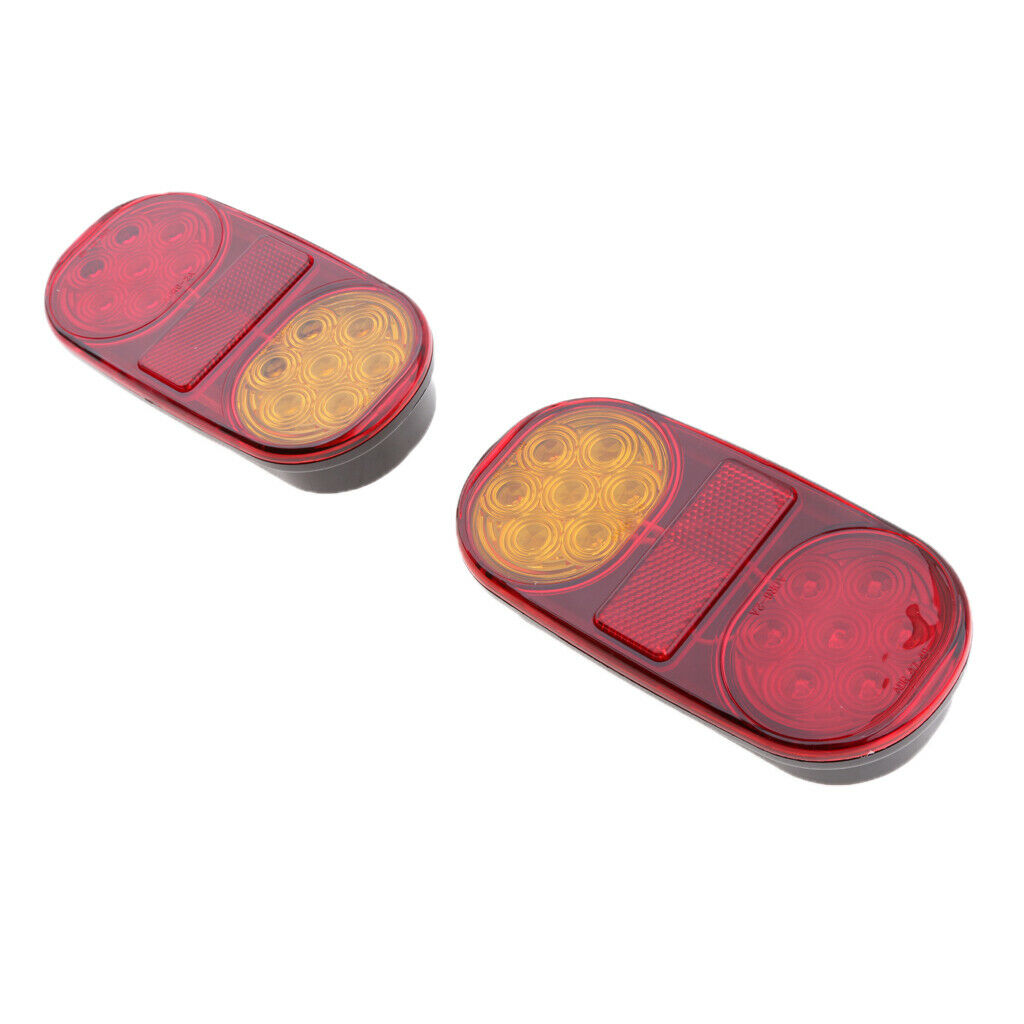 2pcs Truck Trailer Waterproof Tail Light Integrated Lamp Brake/Turn/Stop