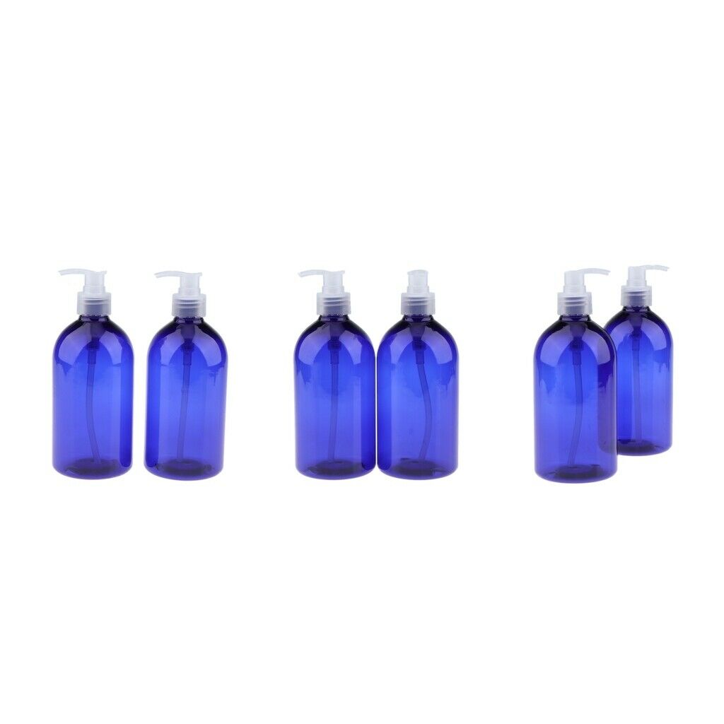 6Pieces 0.5L Empty Lotion Pump Bottles Shampoo Body Dispenser Multipurpose