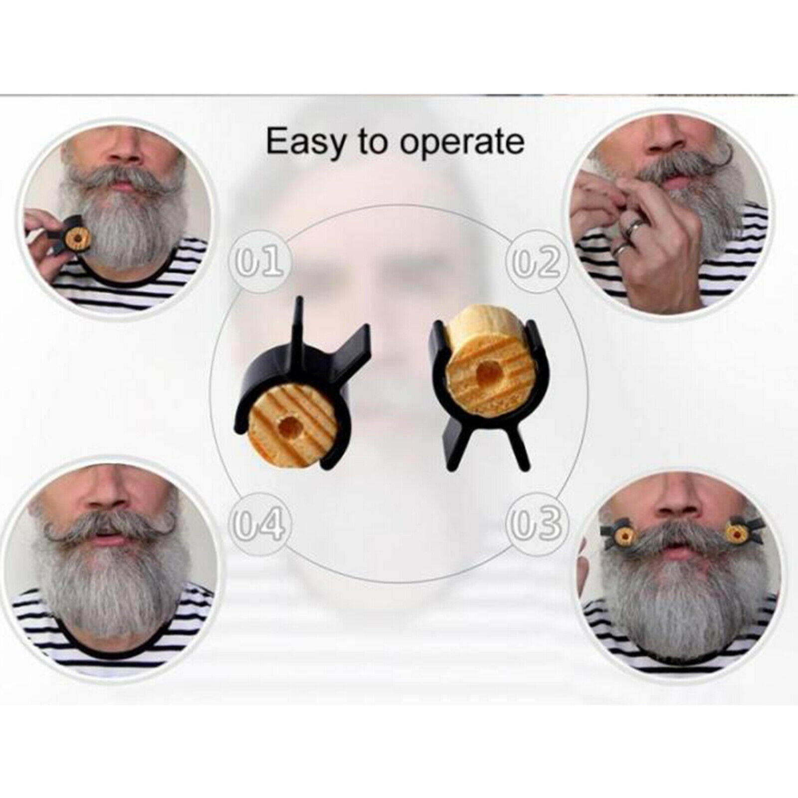 Wooden Salon Moustache Shaping Trimming Styling Template Tool Training Wheel