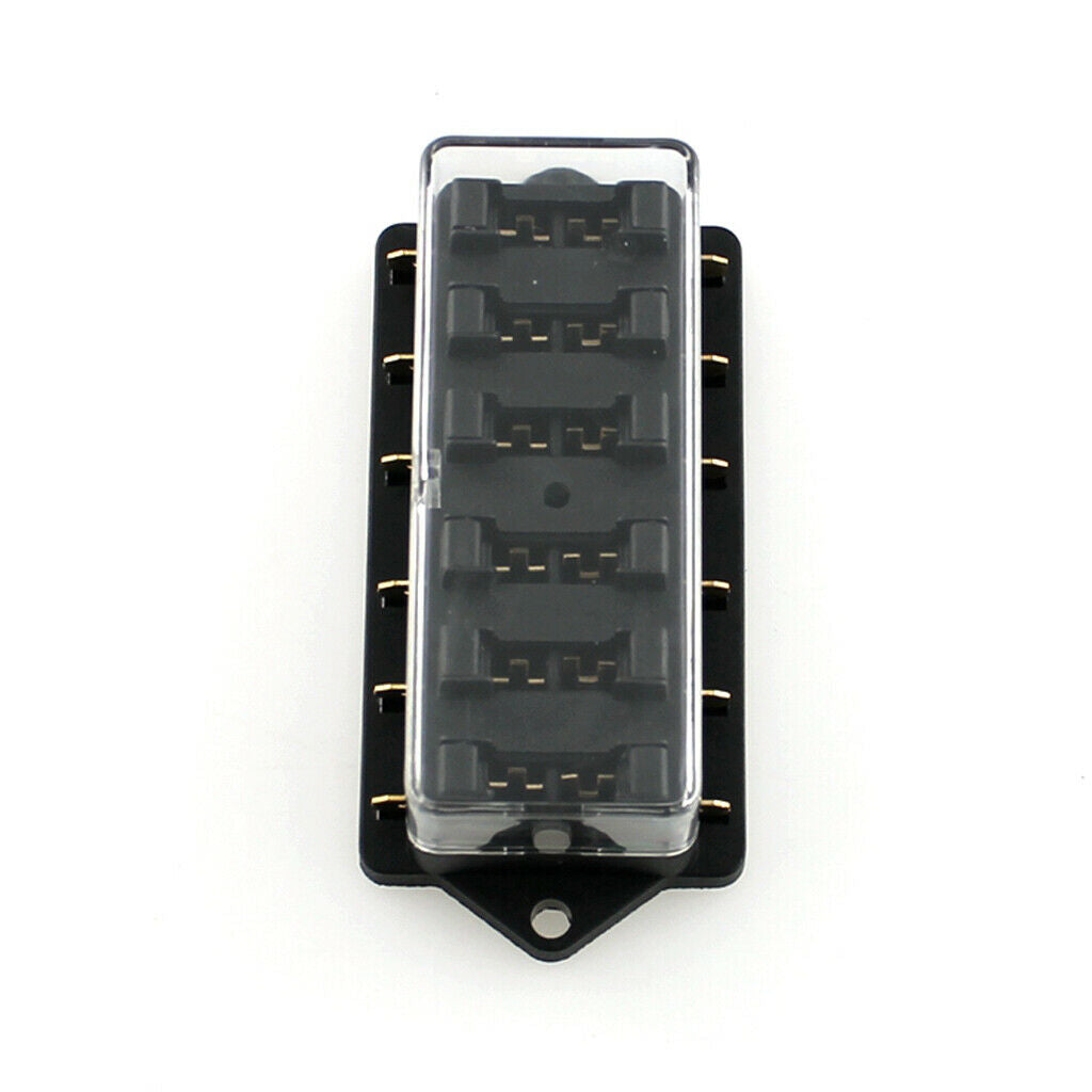 6 Way Circuit Fusebox Blade Fuse Terminal Holder Universal Car Vehicle