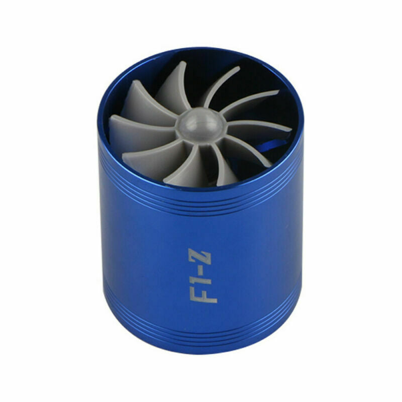F1-Z Double Turbine Turbo Charger Air Intake Gas Fuel Saver Fan Car Supercharger