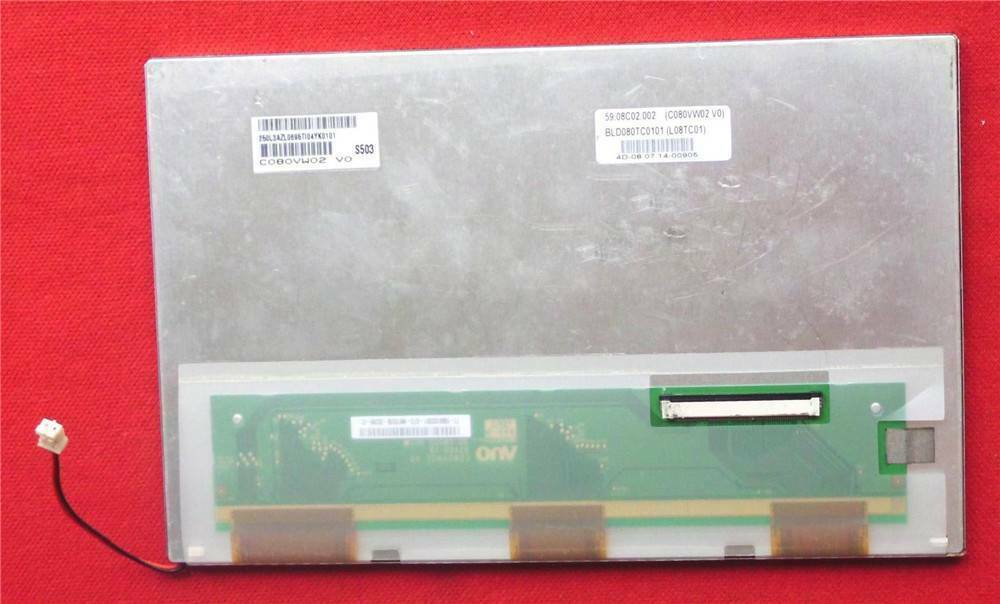 8.0" AUO 800×480 Resolution LCD Screen Panel C080VW02 V0