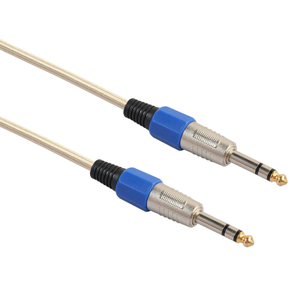 6.35mm Male to Male Stereo Audio Aux Cable 100cm