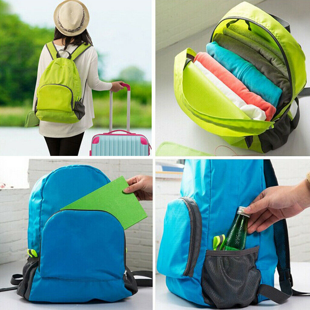 Women Folding Backpack Packable Light Travel Bag Daypack Bookbag green