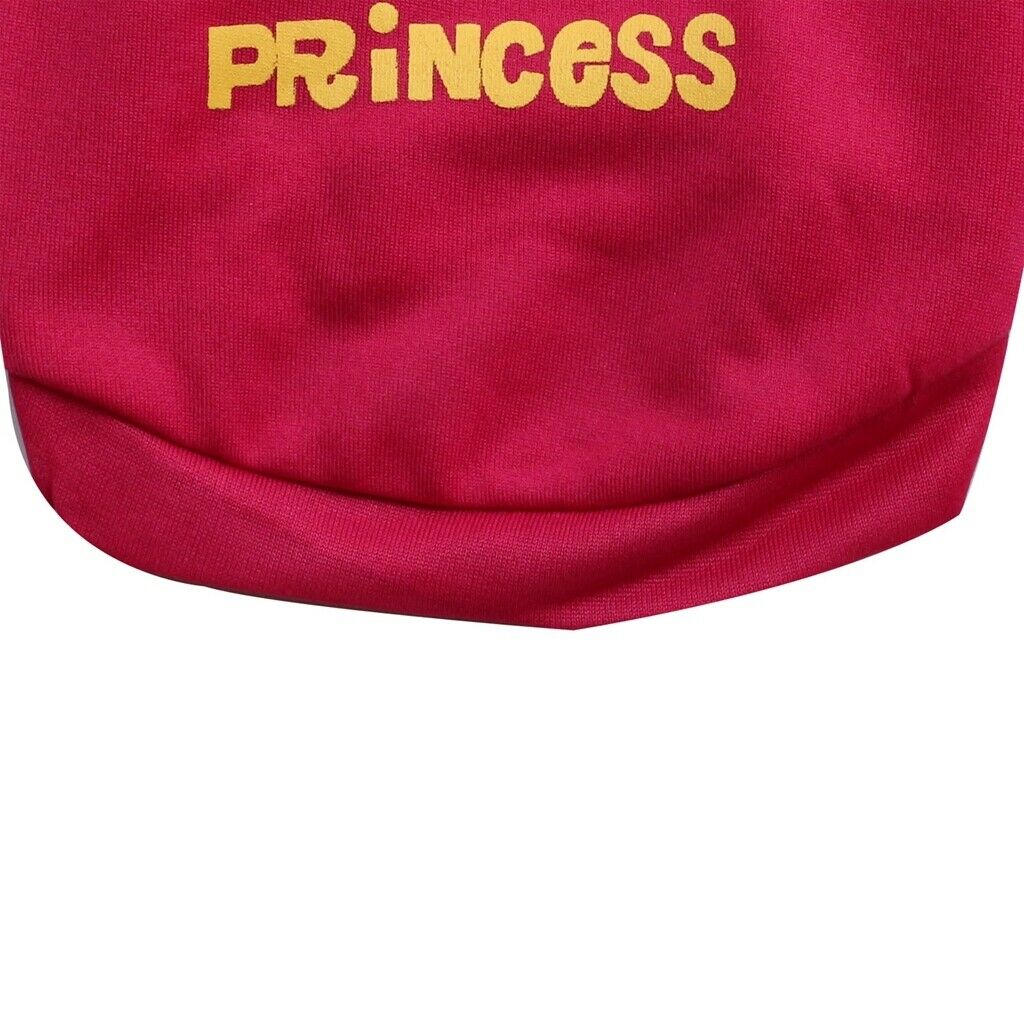 Summer Princess Crown Pattern Vest Dog Clothes for Puppy Pet Dogs Red Size M