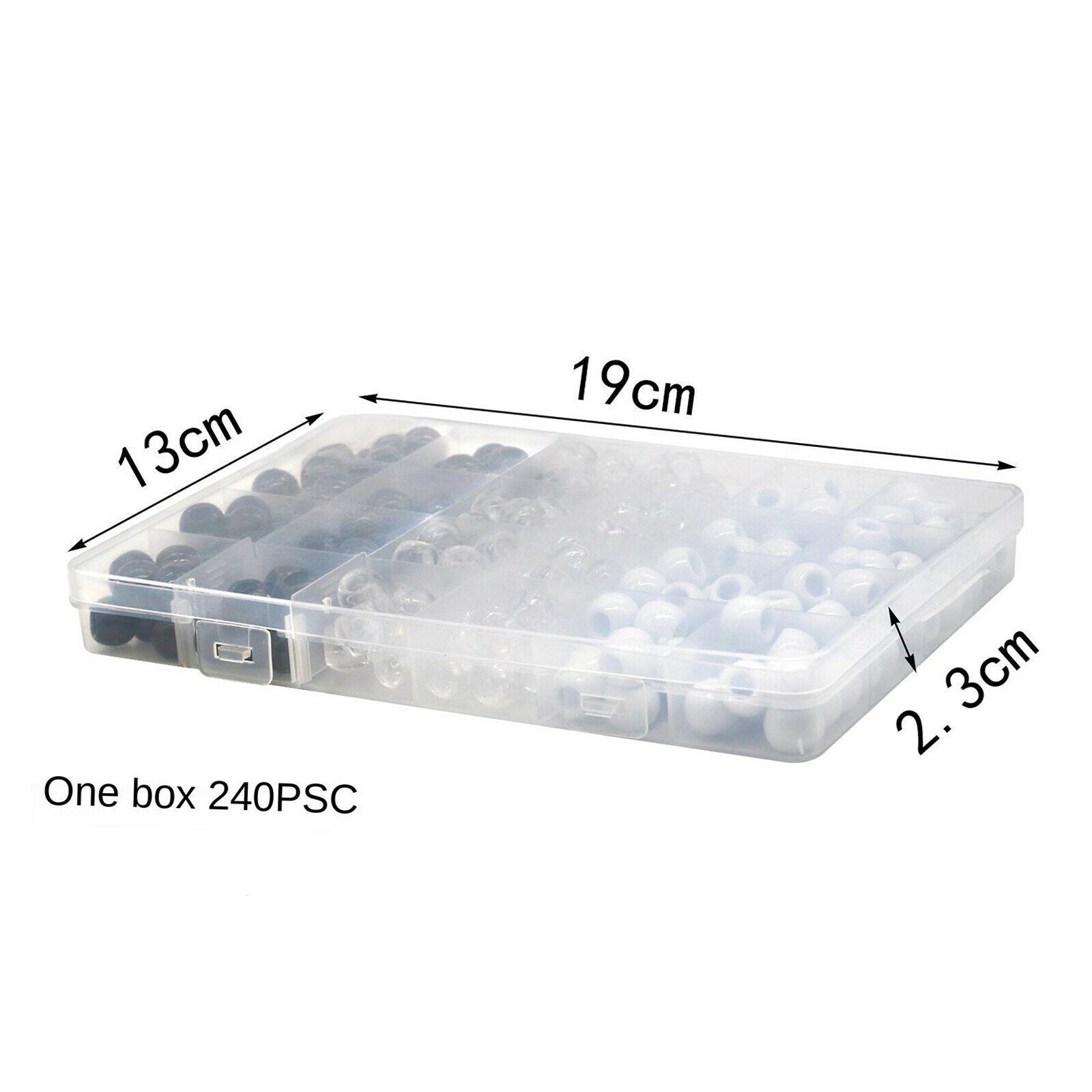 240Pcs Pony Braid Hair Beads with Box for DIY Jewelry Del