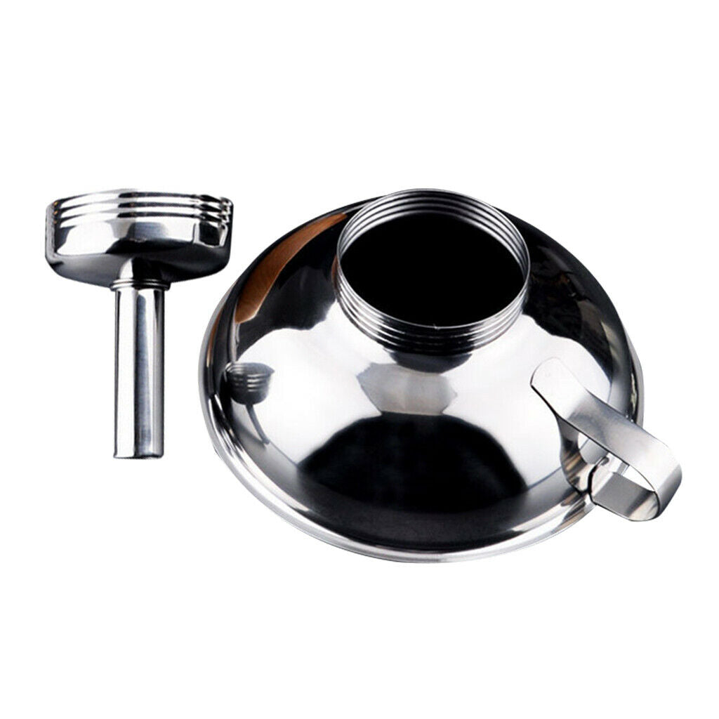 Wide & Narrow Mouth Stainless Steel Metal Funnel Set Durable Easy to Wash