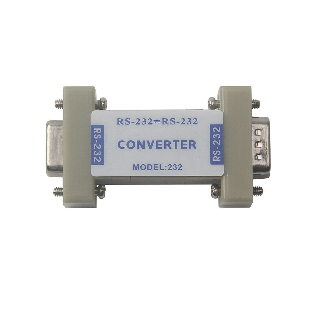 RS232 Male to 232 Female Serial Port Communication Converter Adapter white