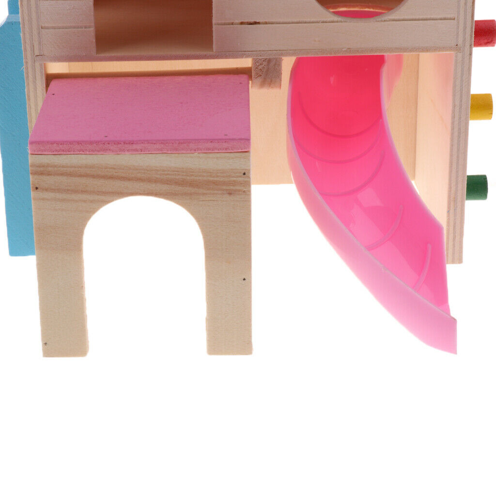 Hamster House Two Layers Design, Wooden House for Hamsters Small Animal Hideout