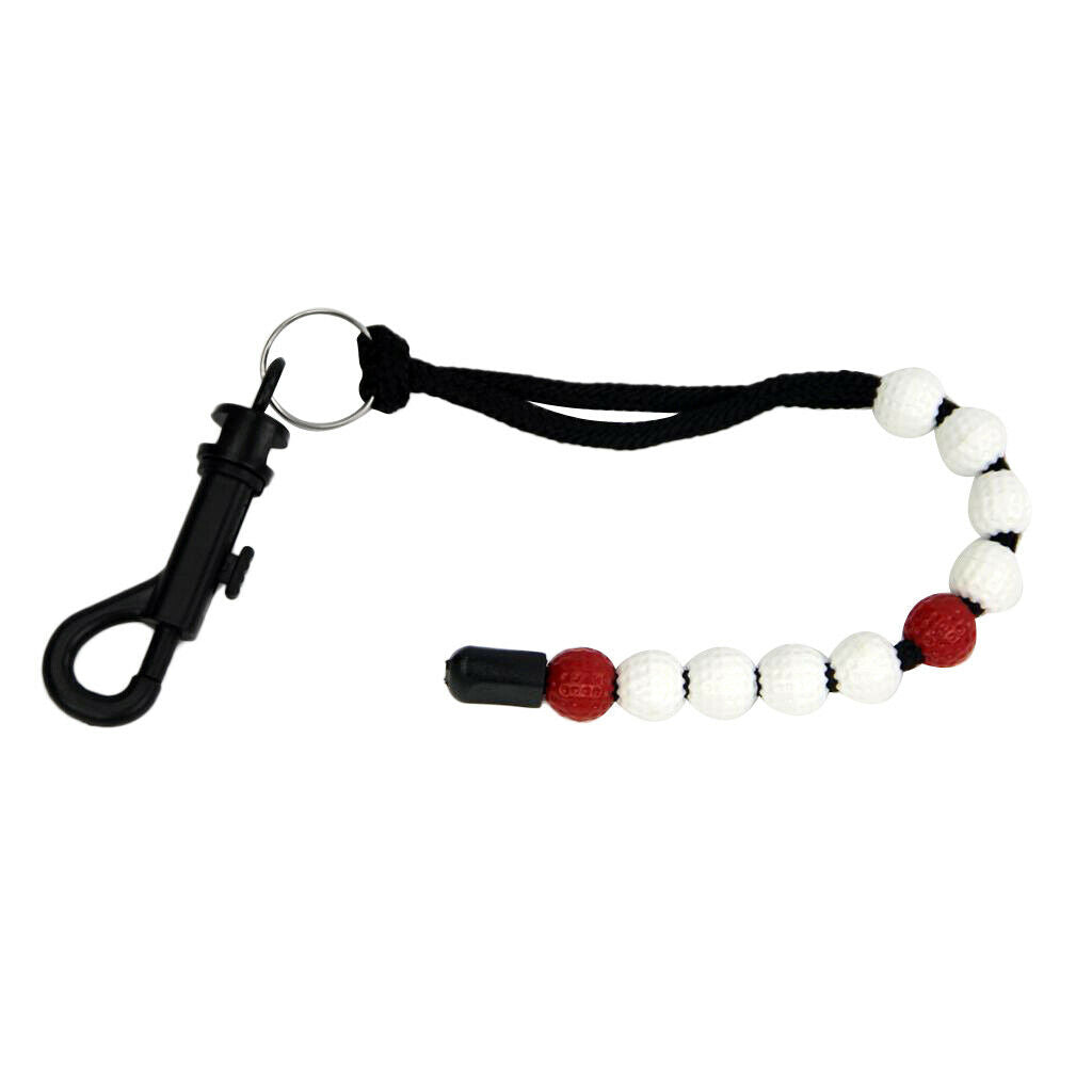 Golf Scoring Score Bead Stroke Shot Counter Keeper w/Clip Club Keyring White