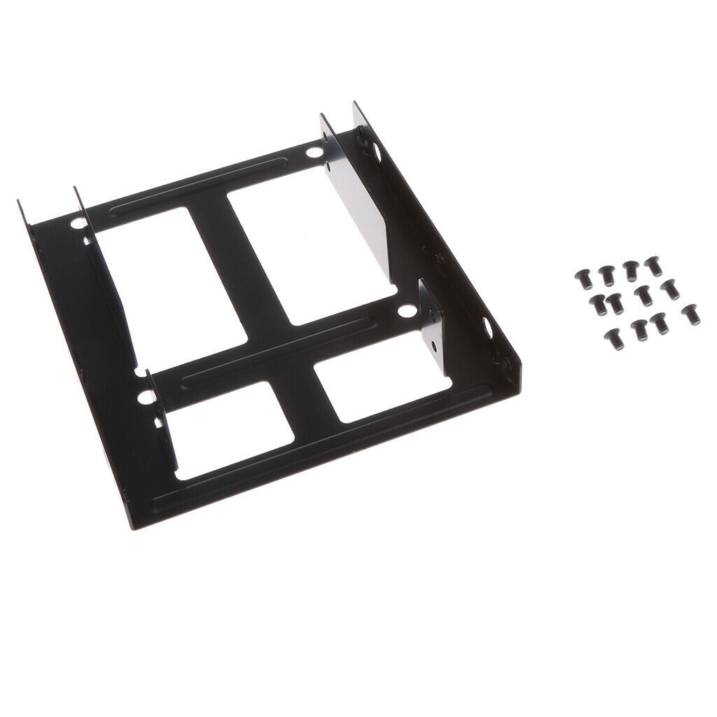 Dual2.5" to 3.5" SSD to HDD Adapter Mounting Bracket Hard Drive Holder Metal