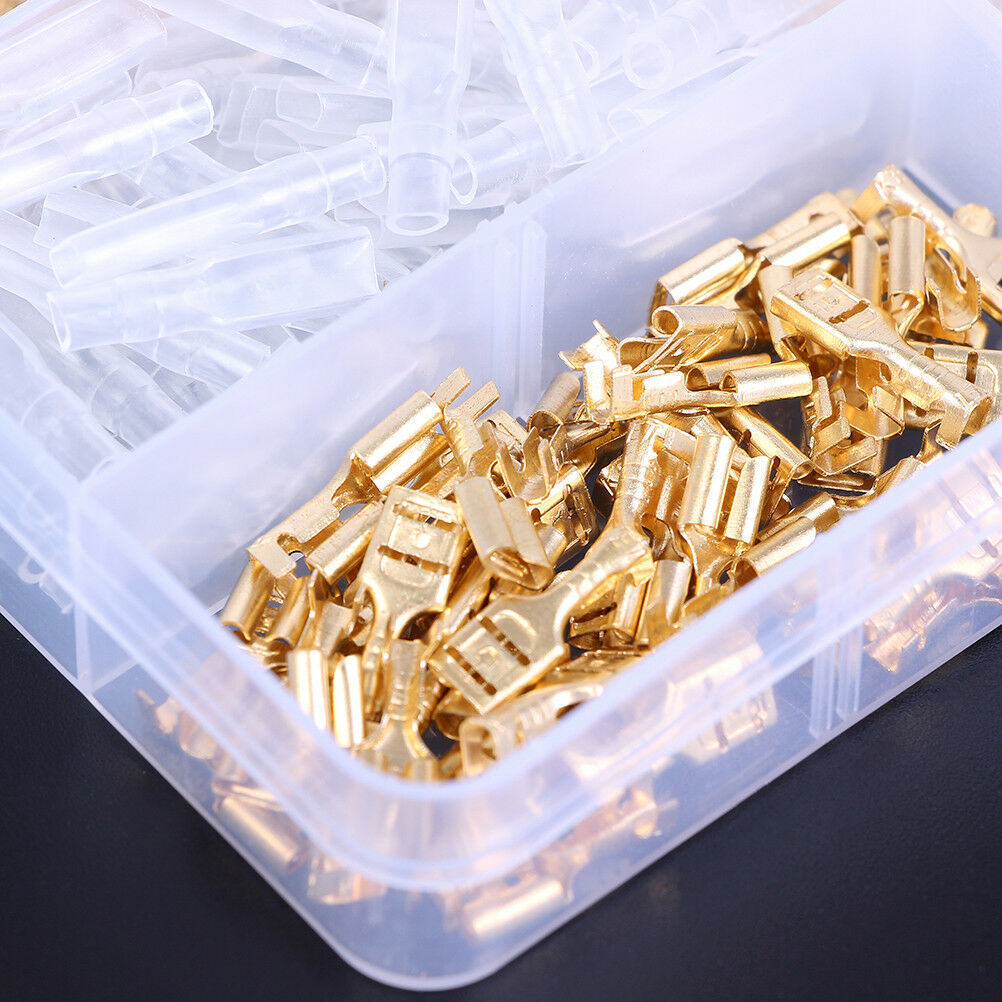 150Pcs Female & Male Spade Connectors Wire Crimp Terminals Set 2.8mm 4.8mm 6Y1