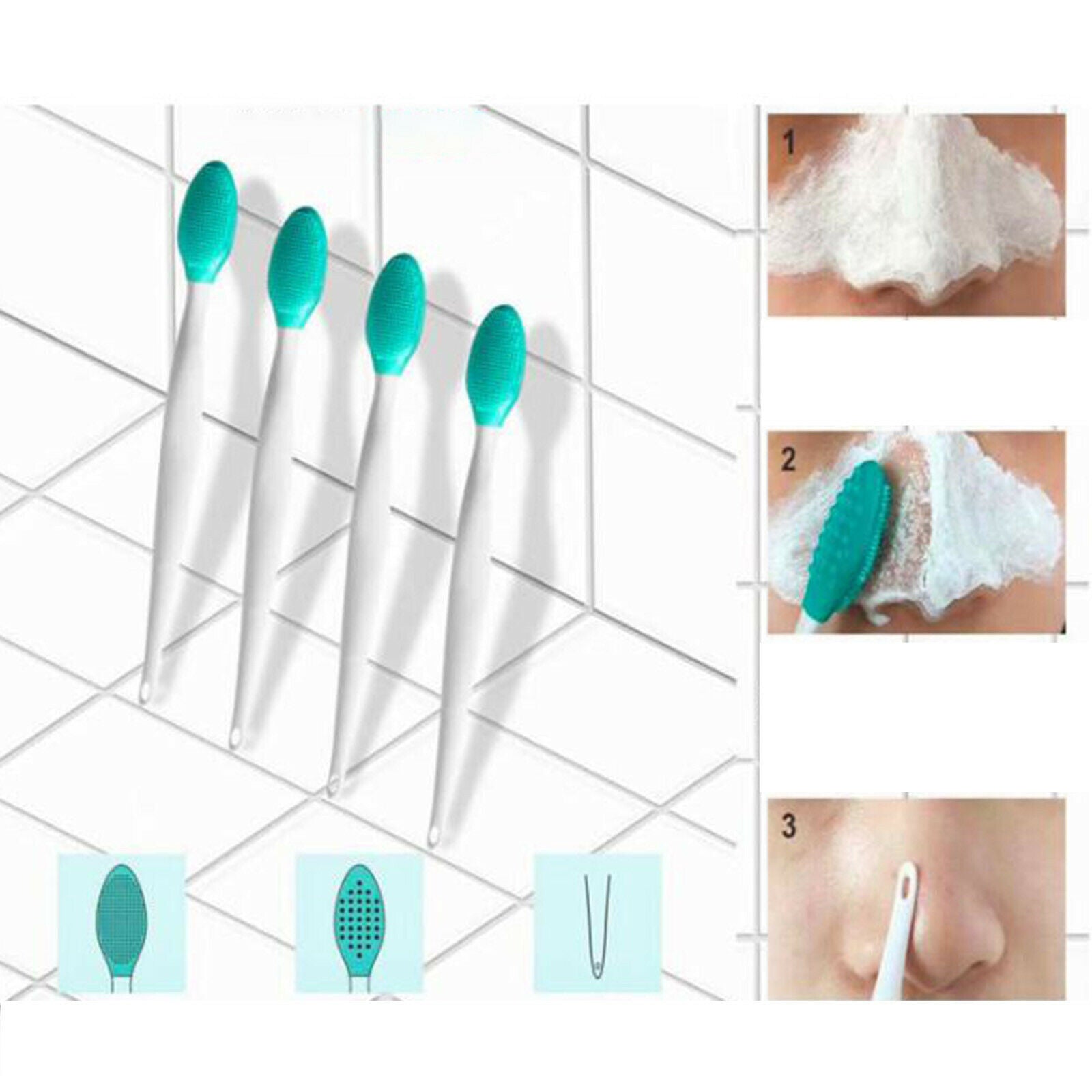 5Pcs Lip Scrub Brush Double-Sided Silicone Exfoliating Lip Brush Exfoliating