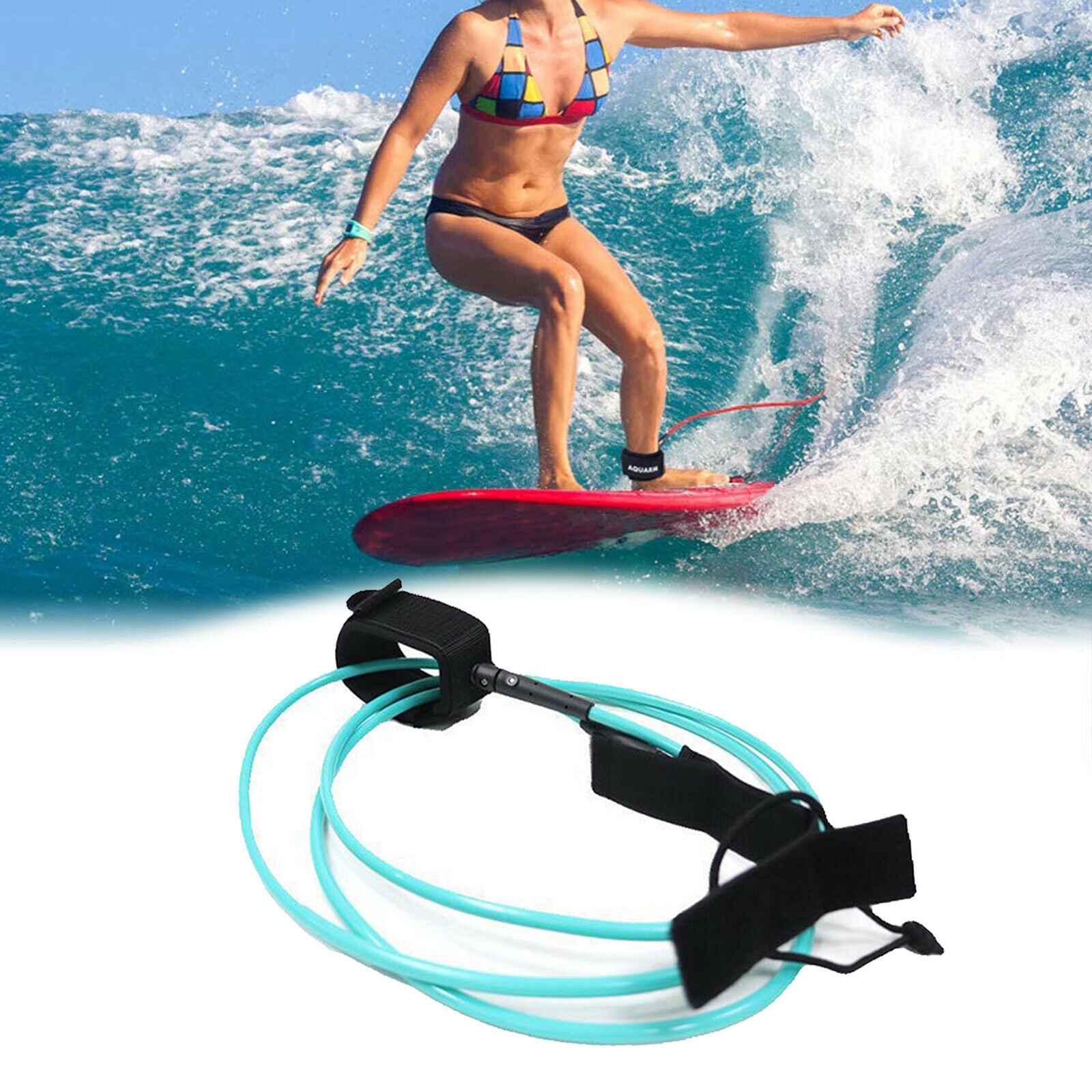 Surfing Ankle Leash Surf Paddle Board Leg Rope SUPs Safe Tether Traction