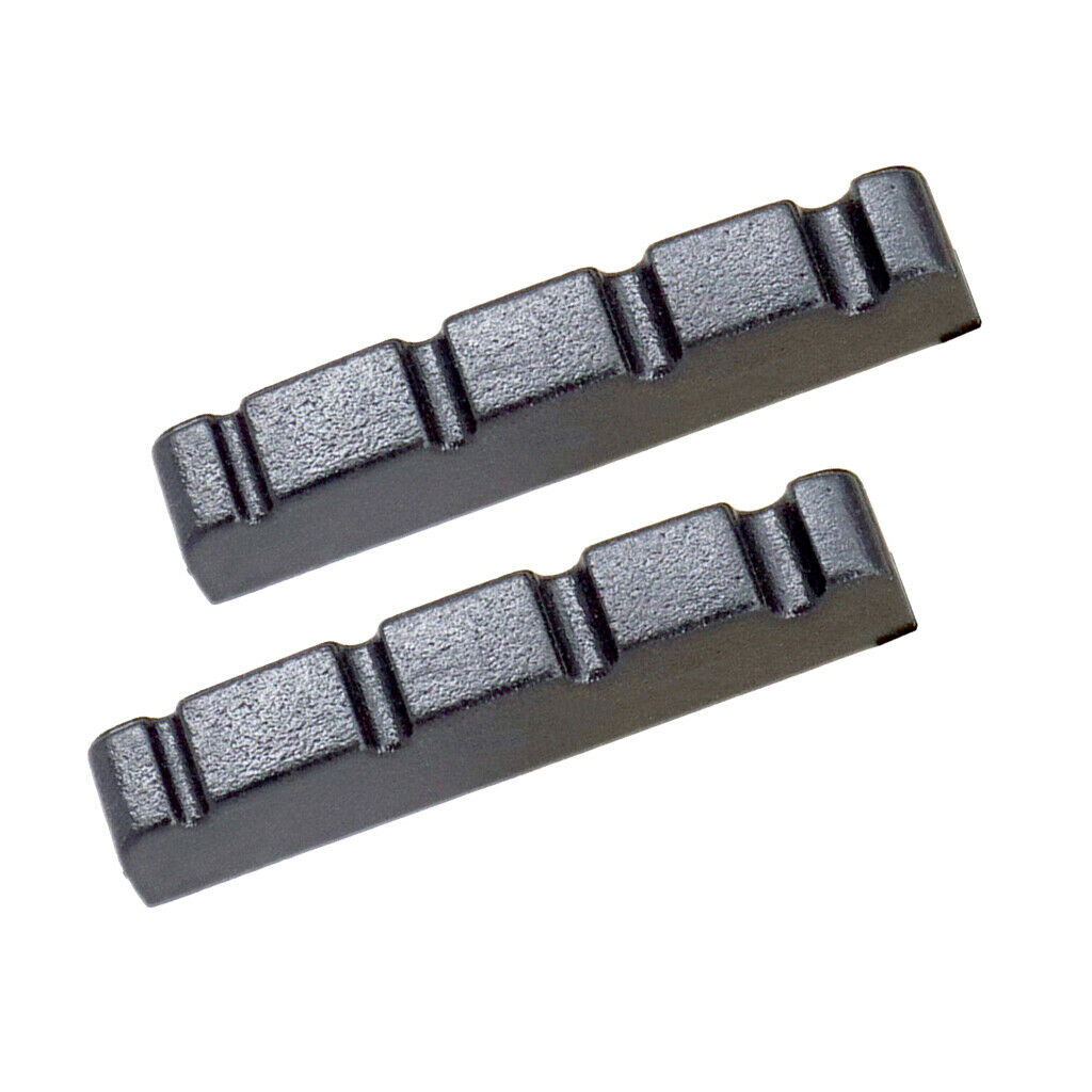 2 Pcs String Slotted Nuts for 4 String Electric Bass Guitar Accessory Black