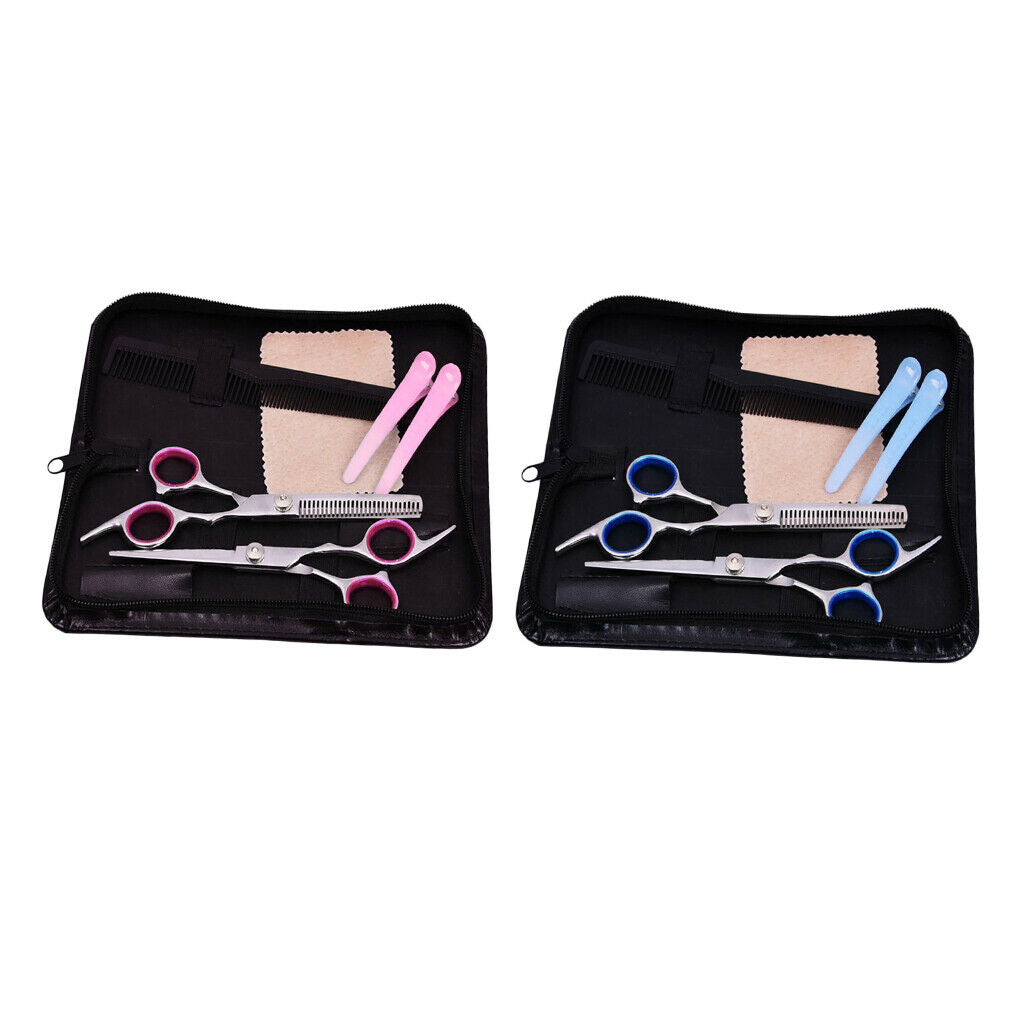 2x 6.7" Hairdressing Scissors Thinning Shears Set Salon Hair Scissors Kit