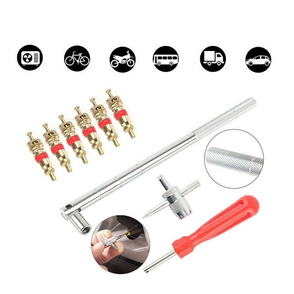 Bike Screwdriver Valve Stem Core Tire Repair Single Head Remover Pry Kits