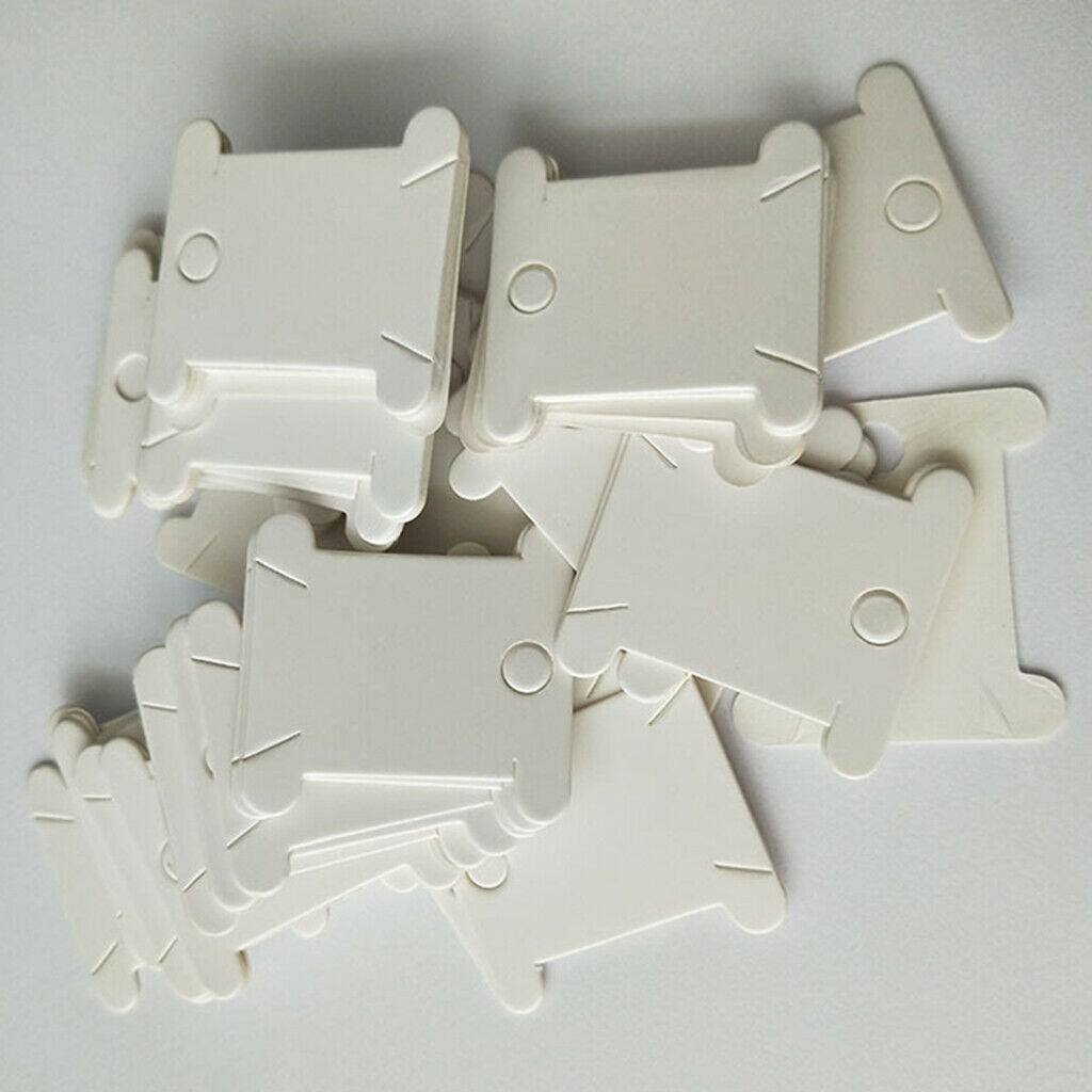 200pcs Hard Cardboard Thread Floss Bobbins Ribbon Twine Reel Organizer