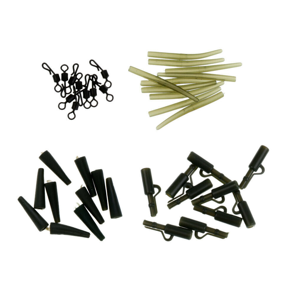 40pcs Carp Fishing Tackle Clips Quick Change Swivels Anti- Tube