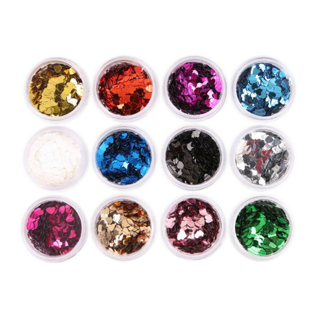 24 Mixed Colors Charms Nail Sequins Long Lasting Nail Art Manicure Ornaments