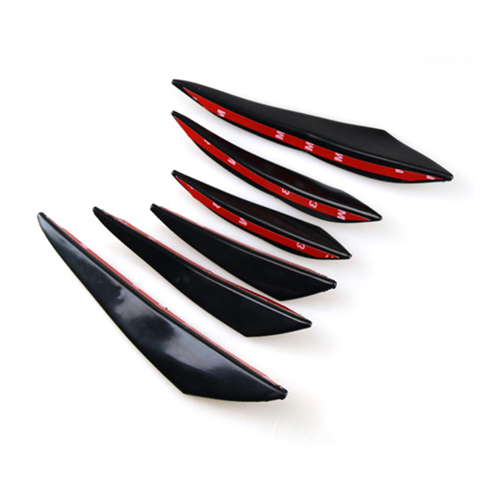 6pcs/set Car Front Bumper Lip Decoration Canards Diffuser Splitter Body Spoiler