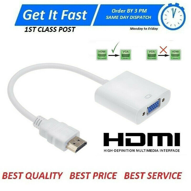 HDMI Male to VGA Female Video Cable Converter Adapter For PC DVD HDTV Monitor