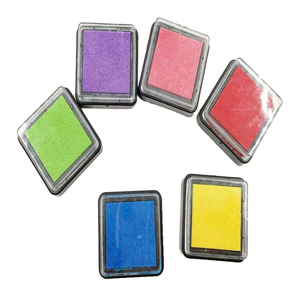 6 Colors Ink Stamp Pads, Finger Ink Pads for Kids, Washable Craft Stamp Pad,