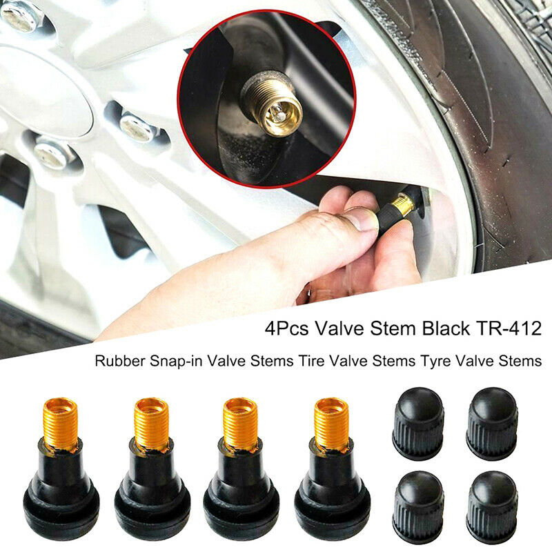 4Pcs TR412 Chrome Alloy Tubeless Rubber Wheel Tyre Valve For Cars Motorcy.l8