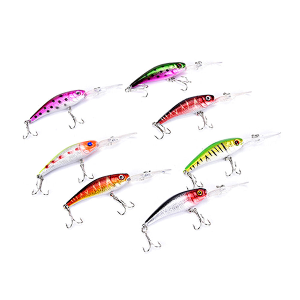 Bulk 7Pcs Floating Minnow Fishing Lures Deep Diving Murray Cod Barra Bream CRDD