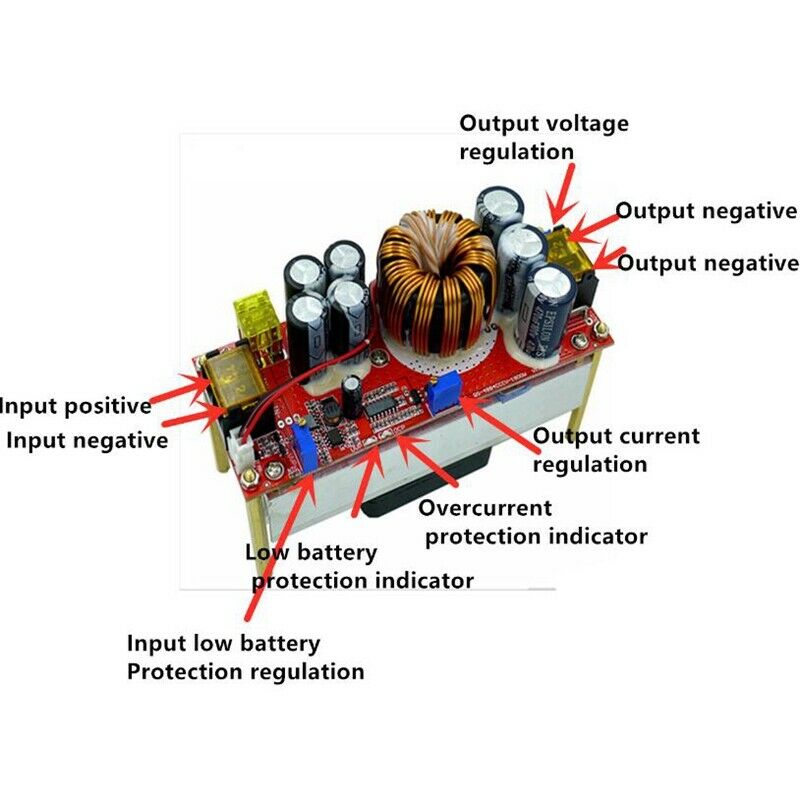 1500W 30A Boost Converter DC-DC Step Up Power Supply Adjustable Module AdjustaV6