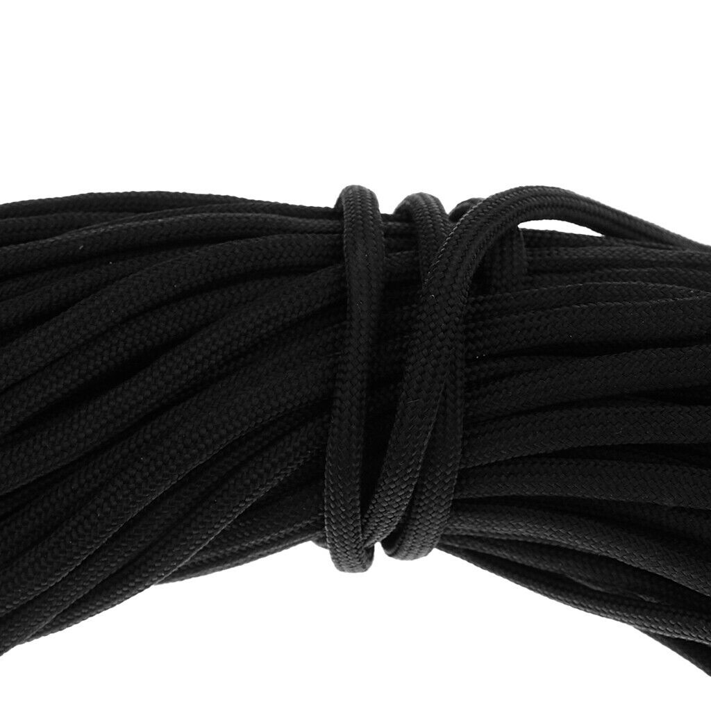 100FT Outdoor Camping Paracord Parachute Cord Rope 7 Strand Core Black