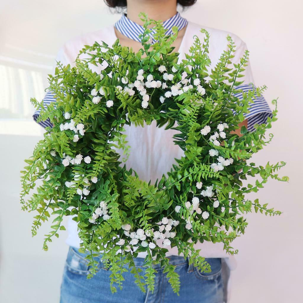 Romantic Simulation Gypsophila Front Door Lintel Wreath Bloosom Garland Home