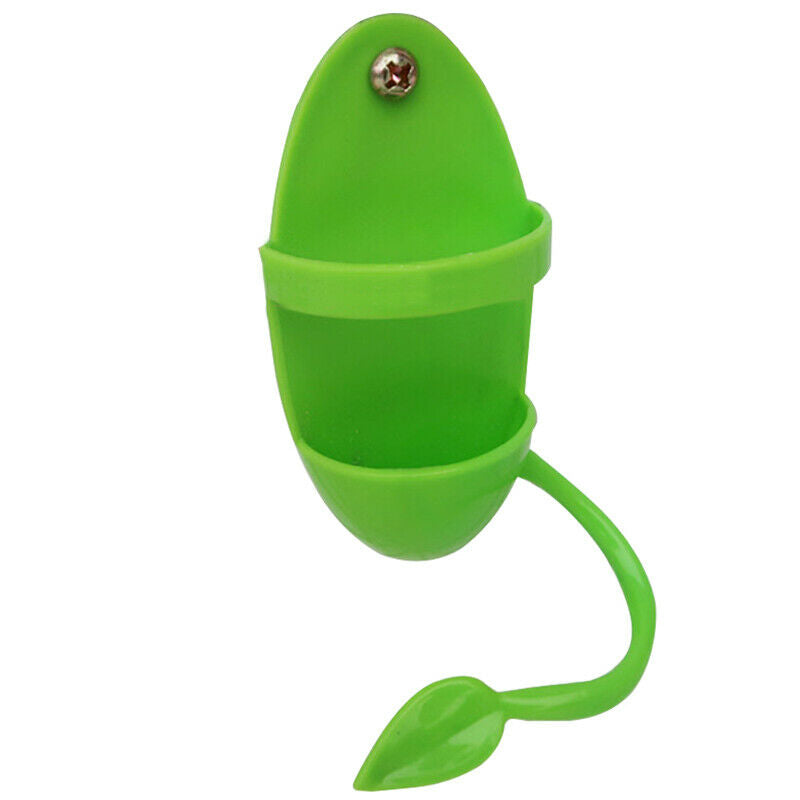 Birds Parrots Green Food Feeder Hanging on Cage Feeding Cup Stand Rack Toys 1PC