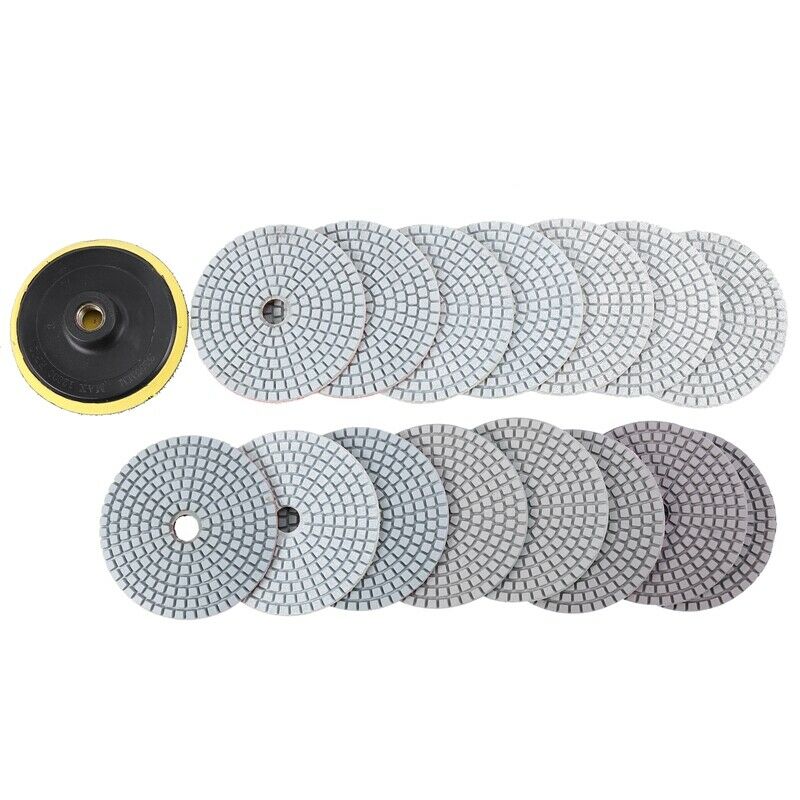 16Pcs Diamond Polishing Pads Kit 4 Inch 100Mm Wet/Dry for Granite Stone ConcreG1