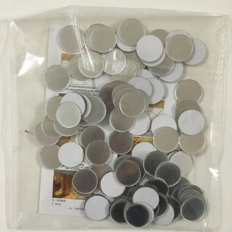 50Pcs 5cm Round Glass Mirror Mosaic Tiles DIY Artwork Home Decor Wall Stickers